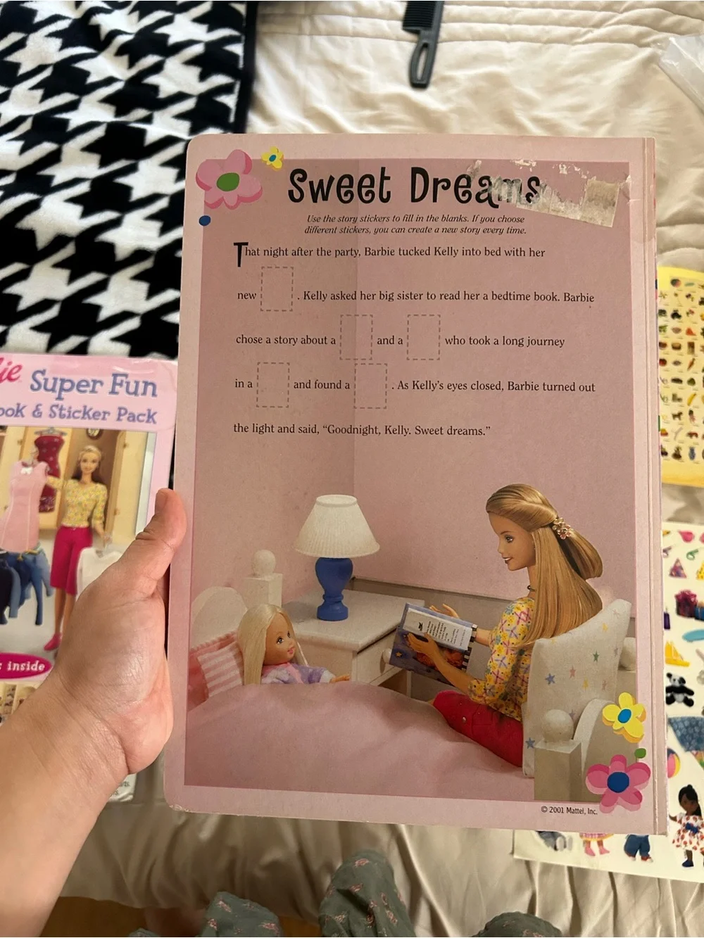 2001 Barbie Super Fun Storybook and Sticker Pack, Great Condition Kids Book